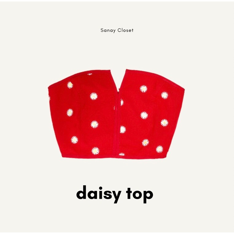 sanay closet - Daisy Top Set เซ็ทเสื้อเกาะอก มาพร้อมผ้าผูกผม