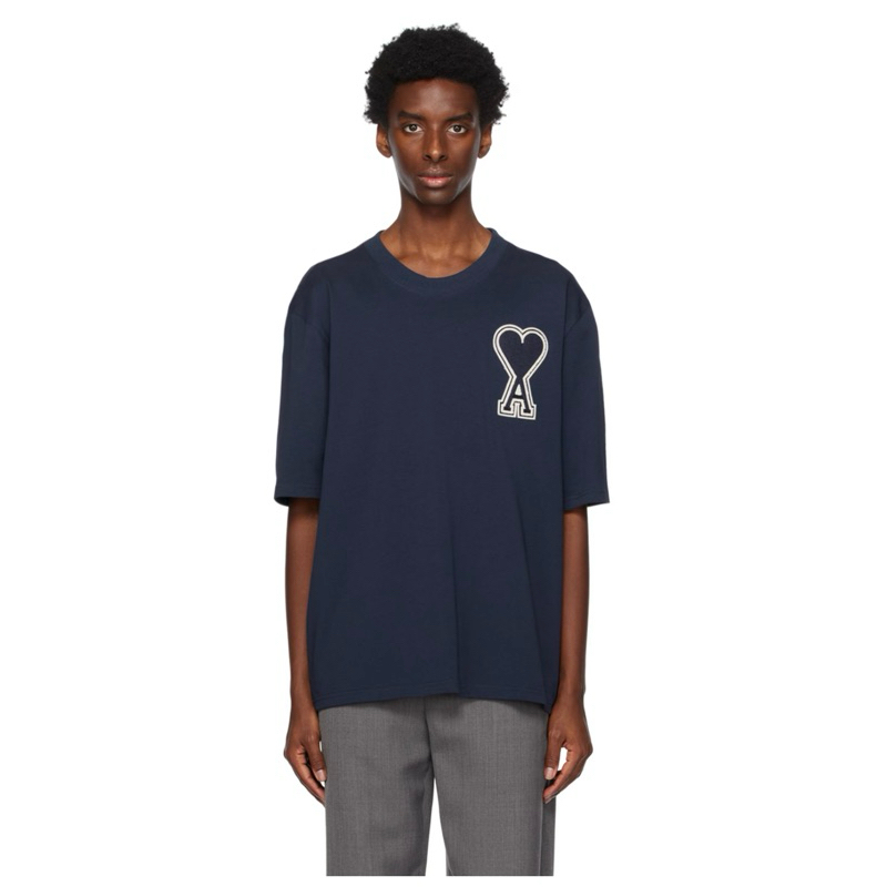 เสื้อ ami paris navy de coeur