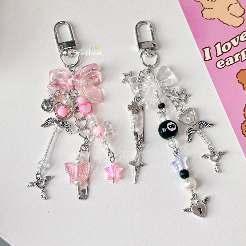 ♡ keychain Ribbon | พวงกุญแจน่ารักๆ ที่ห้อยโทรศัพท์ พวงกุญแจห้อยกระเป๋า ไดอารี่ แฟ้มการ์ด 🗝