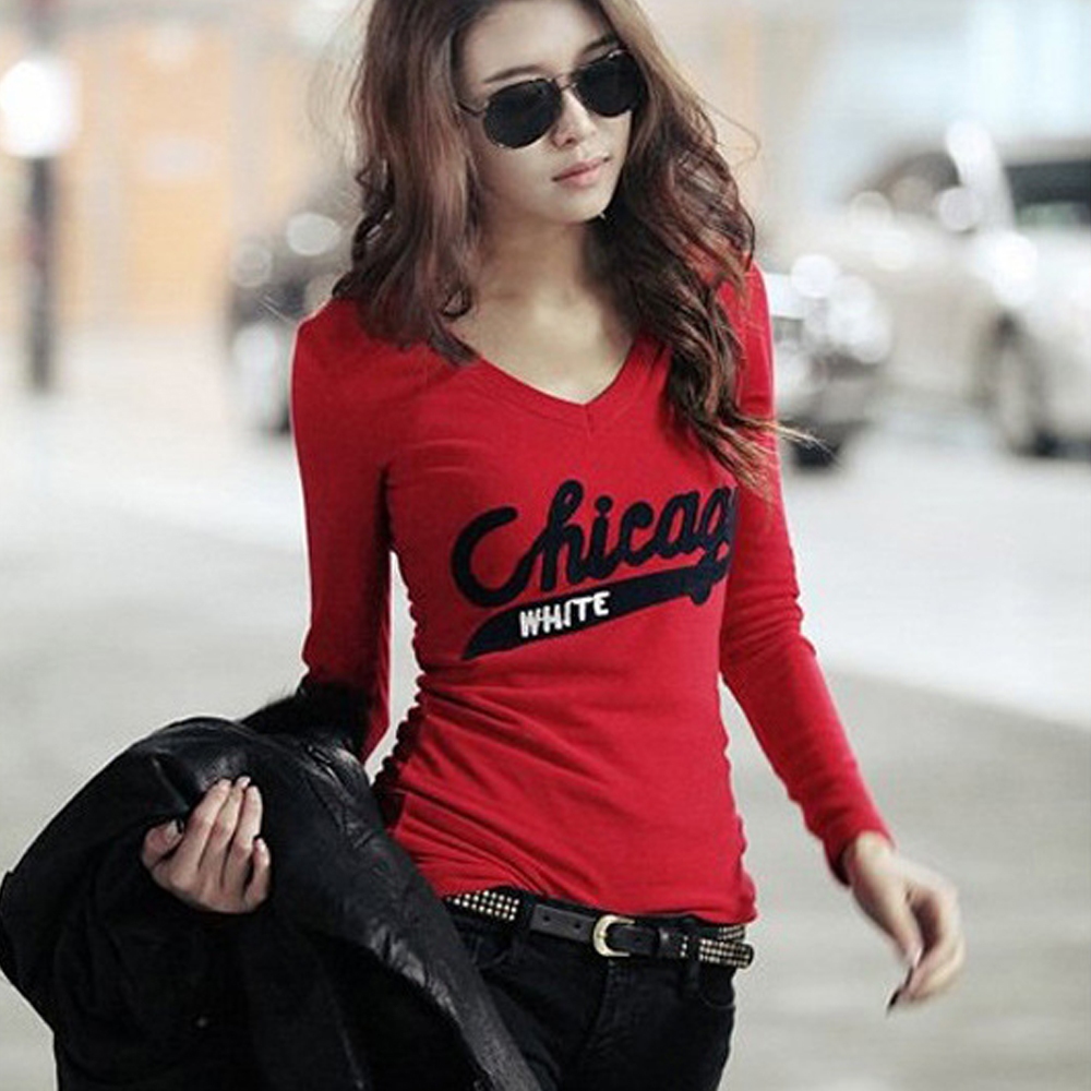 Chicogo เสื้อยืดแฟชั่นผู้หญิง แขนยาว ลายสวยเก๋มาก รุ่น C261