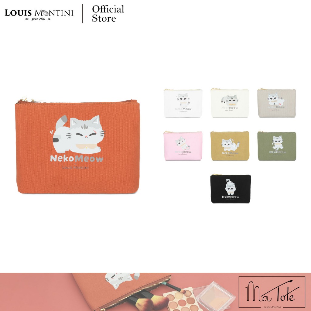 Louis Montini (ma tote) กระเป๋าใส่เครื่องสำอาง ผ้าแคนวาสกันน้ำ กระเป๋าอเนกประสงค์ CVRS008