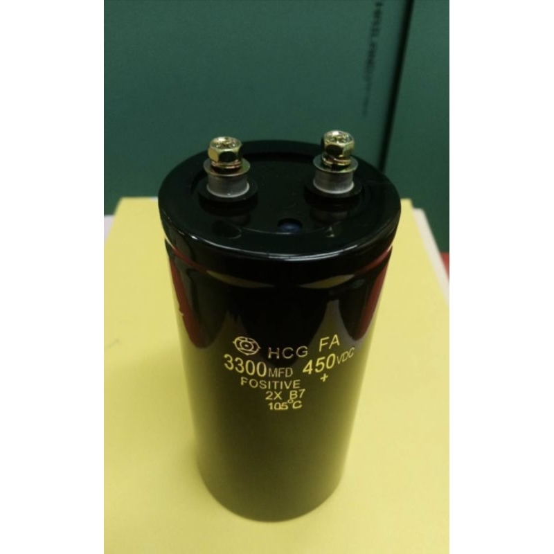 C-3300 uf 450 VDC + - 20% คาปาซิเตอร์ 3300 uf 450 VDC ขนาด 6X12.5 Cm ของไหม่-ของแท้(วัดค่าได้ทุกตัว)
