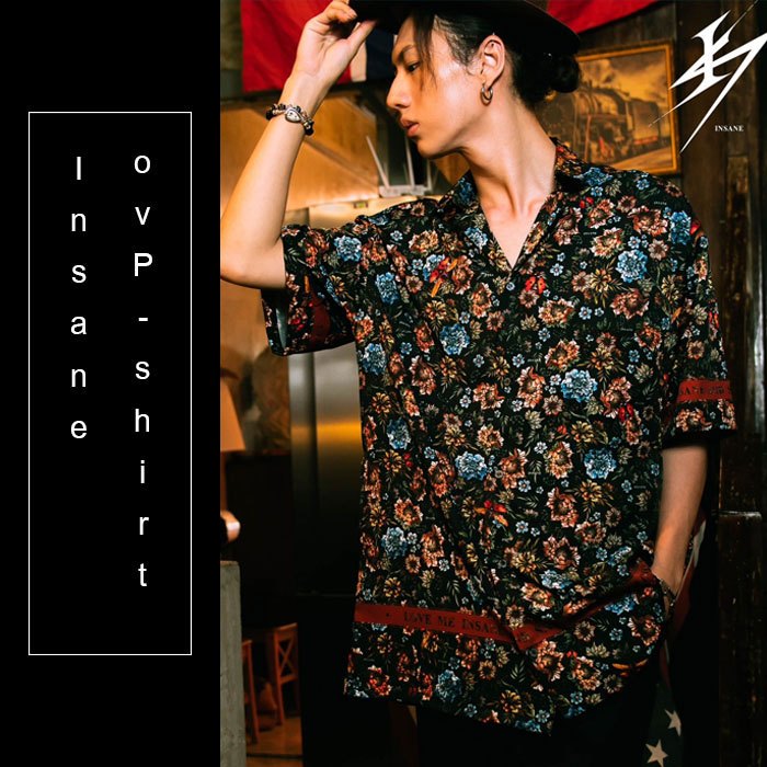 LOVE​ ME INSANE​ ROSE เชิ้ตโอเวอร์ไซส์ ลายลิขสิทธ์insanebrand