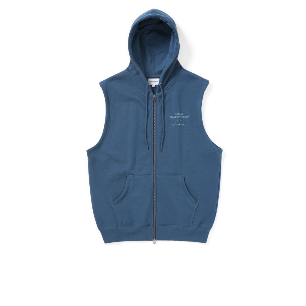 THISISNEVERTHAT TNT TN231TSWOW02 Sleeveless Zip Hoodie Light Navy