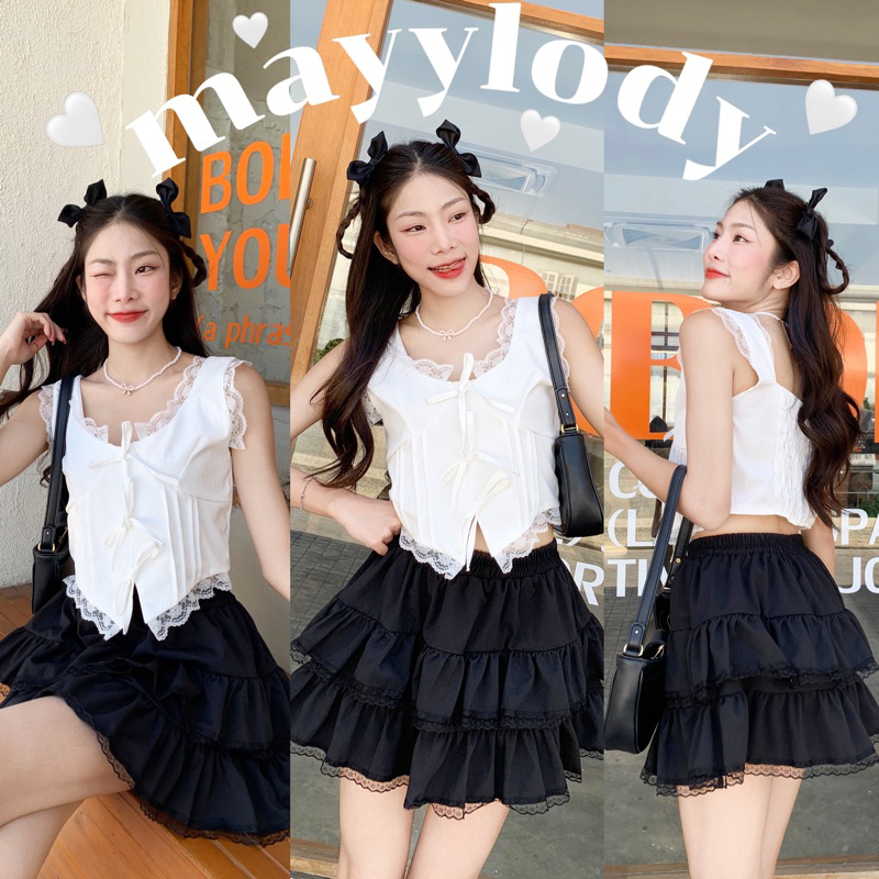 ซื้อ 🎀mayylody🎀 (ขายแยกชิ้น) เสื้อ เเละ กระโปรง แต่งระบายชั้นๆ สไตล์เวียดนามสุดฮิต สาวๆห้ามพลาดเลยนร้า