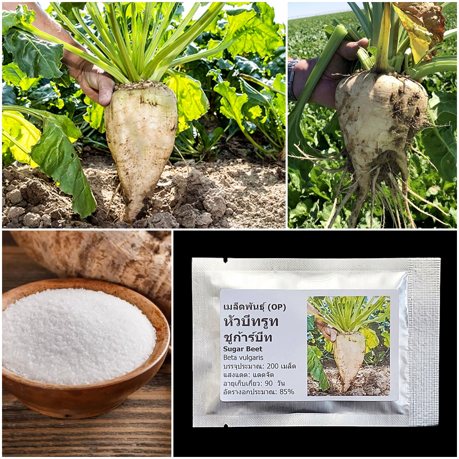 เมล็ดพันธุ์ ชูก้าร์บีท หัวบีทน้ำตาล Sugar Beet Seed 200 เมล็ด คุณภาพดี ของแท้ 100%