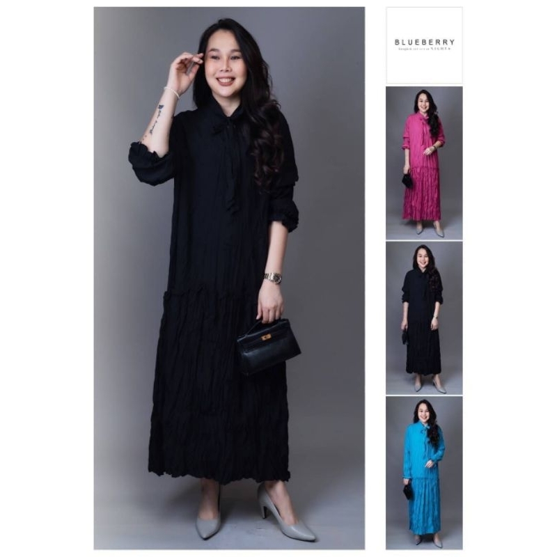 NEW 2023 PREMIUM BRANDNAME LUXURY DESIGN FABRIC MAXI DRESS BLUEBERRY NIGHTS 🔴