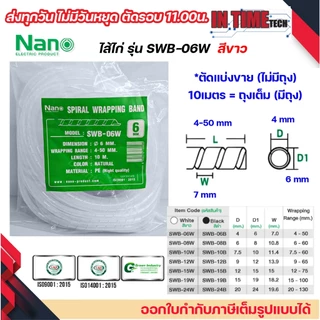 (แบ่งขาย) nano ไส้ไก่ พันสายไฟ เก็บสาย จัดสาย ขนาด 6mm.ถึง 24mm. มีทุกขนาด spiral wrapping band