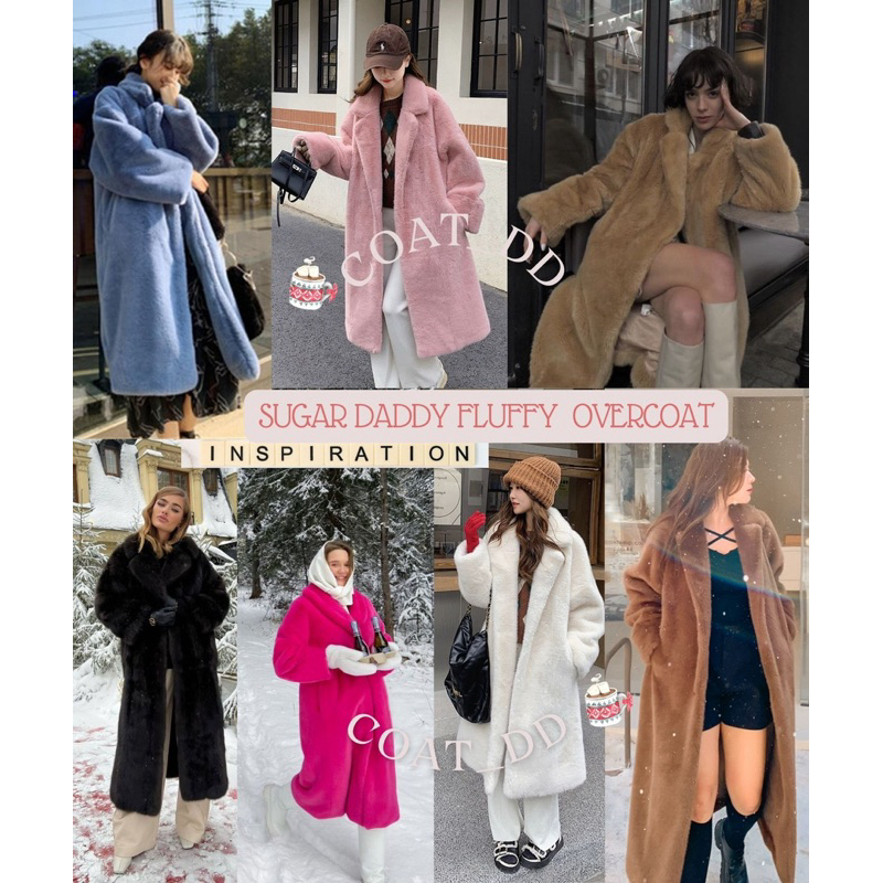 DD(no.39)🍬✨SUGAR DADDY FLUFFLY OVERCOAT ✨🍭โอเวอร์โค้ทขนกระต่ายเกาหลีขนนู้มม สีหวานน่ารัก🎄🍡🎀