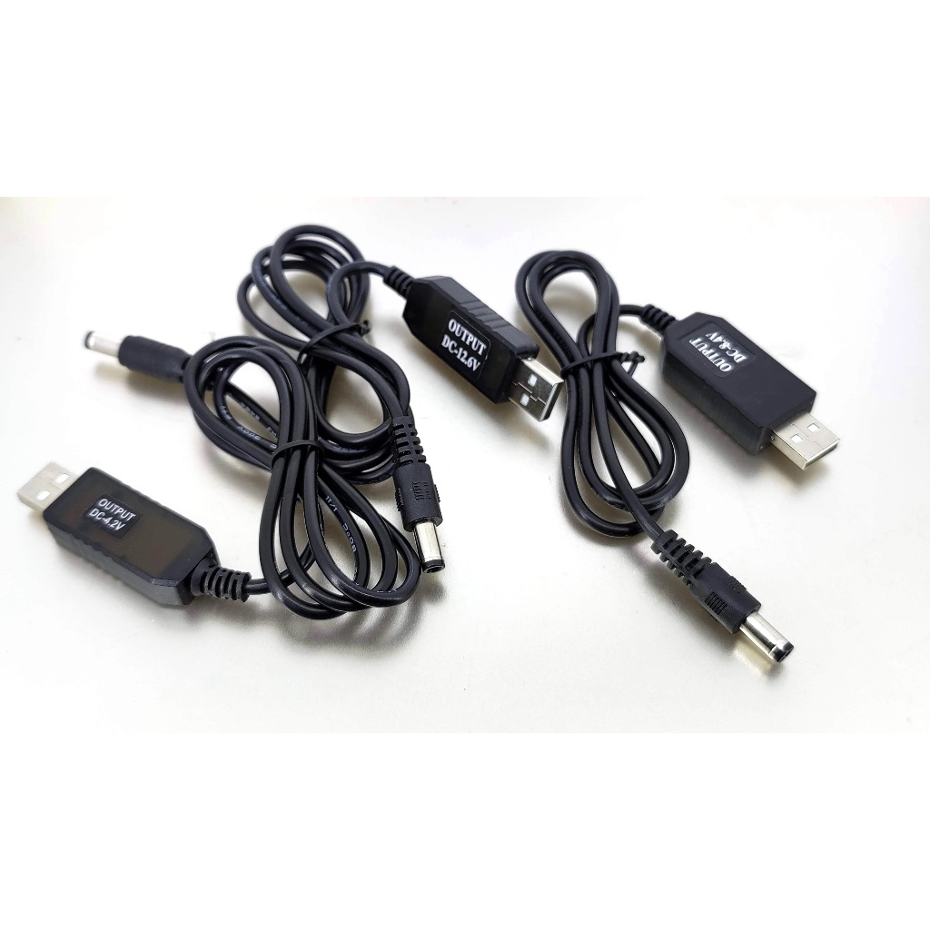 USB สายชาร์จ แบตลิเธียม  DC 5V to 3.7-4.2V 7.4-8.4V 11.1-12.6V 0.5A-1A สำหรับอุปกรณ์ต่างๆ