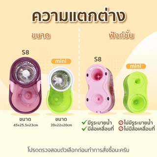 ชุดถังปั่นสแตนเลส ไม้ถูพื้น ไม้ถูพื้นถังปั่น ถังถูพื้น Spin mop ไม้ม็อบ พร้อมผ้า 2 ผืน HHsociety
