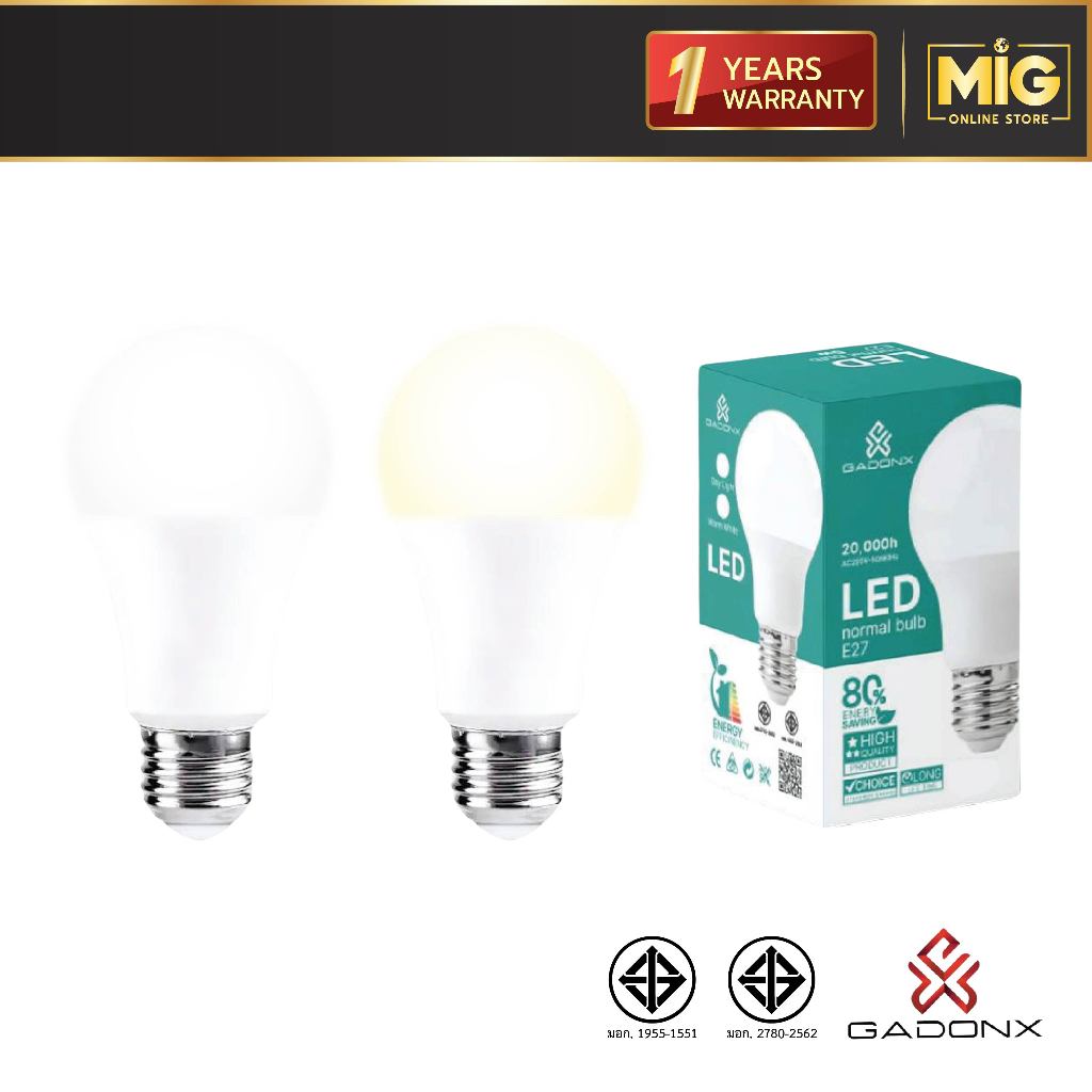 แบบ 4-10 หลอด GADONX หลอดไฟ LED normal bulb ขั้ว E27