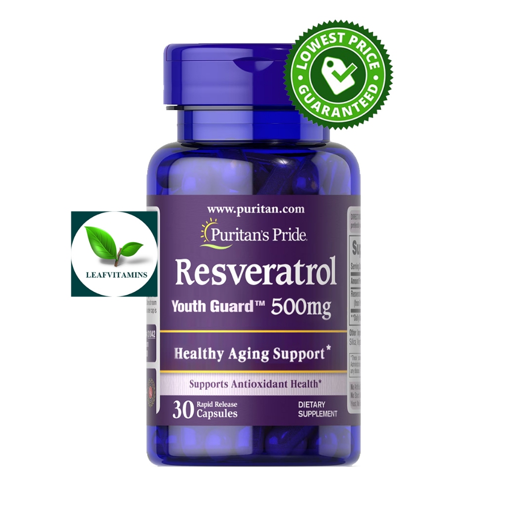 Puritan's Pride Resveratrol 500 mg. / 30 Capsules