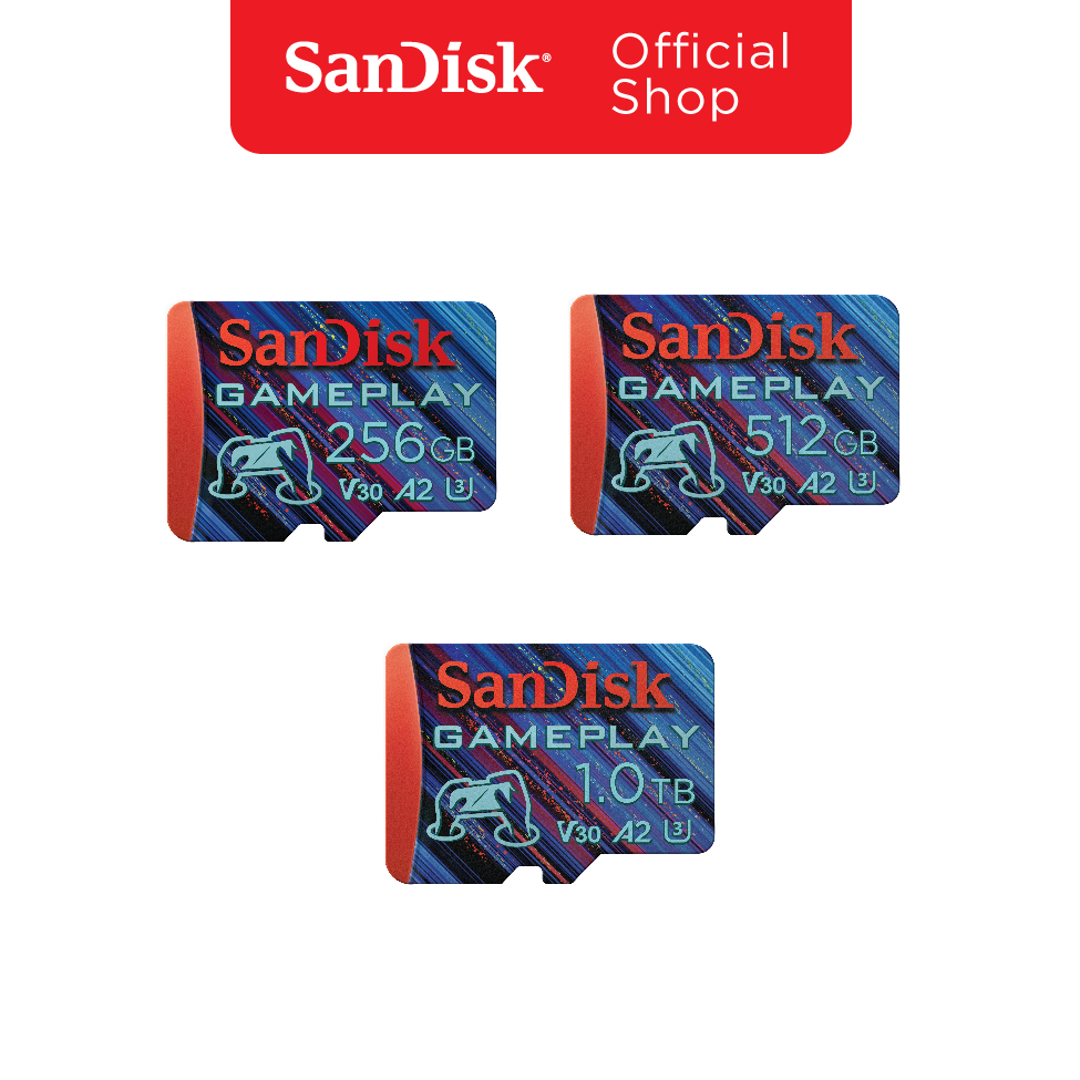 SanDisk Extreme GamePlay microSD card 256GB 512GB 1TB (SDSQXAV-xG-GN6XN, GamePlay) reads 190MB/s writes 130MB/s