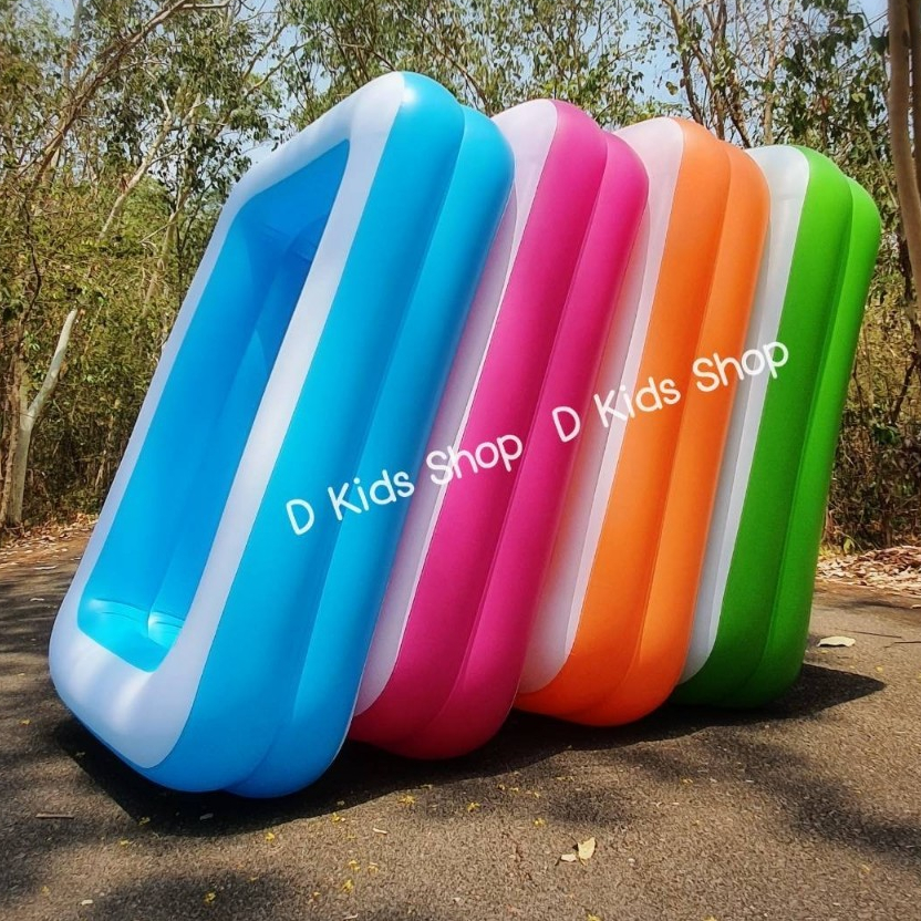 FP4 ส่งไวจากไทย สระน้ำเป่าลมสี่เหลี่ยมครอบครัว 180x120x40 cm.