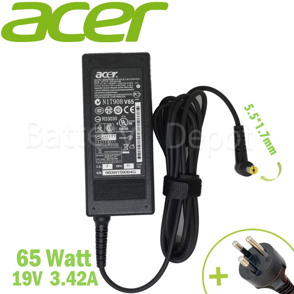 Acer Adapter ของแท้ Acer Aspire E5-511 E5-511G E5-511P E5-523G E5-521 E5-521G E5-531 E5-531G 65w 5.5