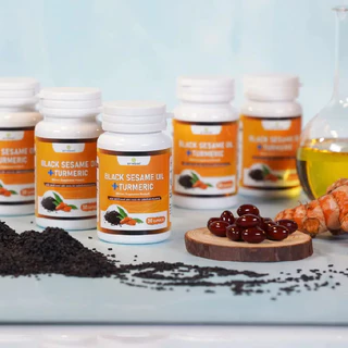 สุภาพโอสถ น้ำมันงาดำขมิ้น (กระปุกละ 30 แคปซูล) Black Sesame plus Turmeric Oil น้ำมันงาดำ สารสกัดจากขมิ้นชัน