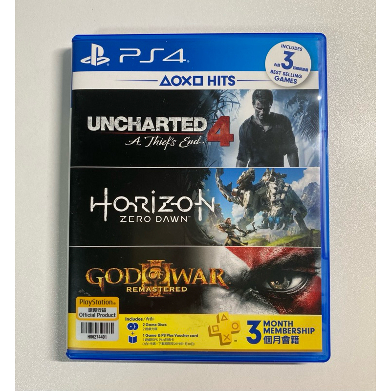 แผ่นเกมส์ Playstation PS4 Uncharted 4 + Horizon ของแท้ (มือสอง)
