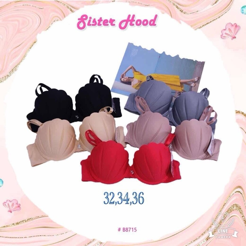 เสื้อในแฟชั่น เสื้อชั้นในลายเปลือกหอย🧜🏻‍♀️  ครึ่งเต้า ฟองน้ำหนา กระชับ ยกทรงสวย (พร้อมส่ง)