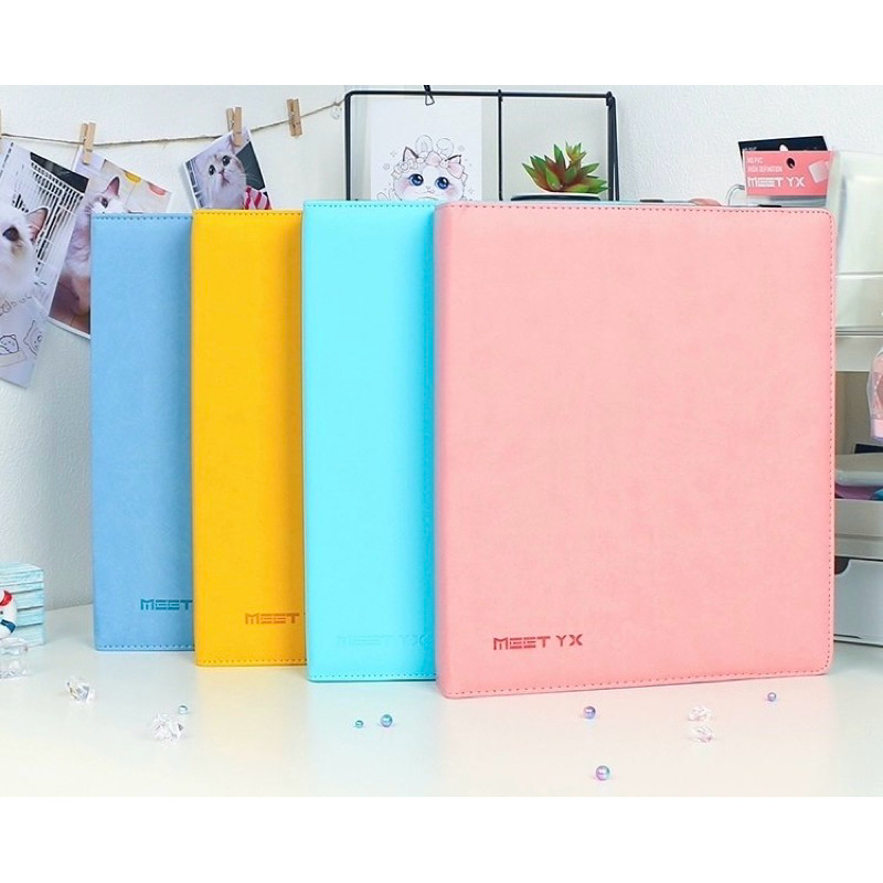 (พร้อมส่ง✨) แฟ้มใส่การ์ด ขนาด A4 3ห่วง MEET
