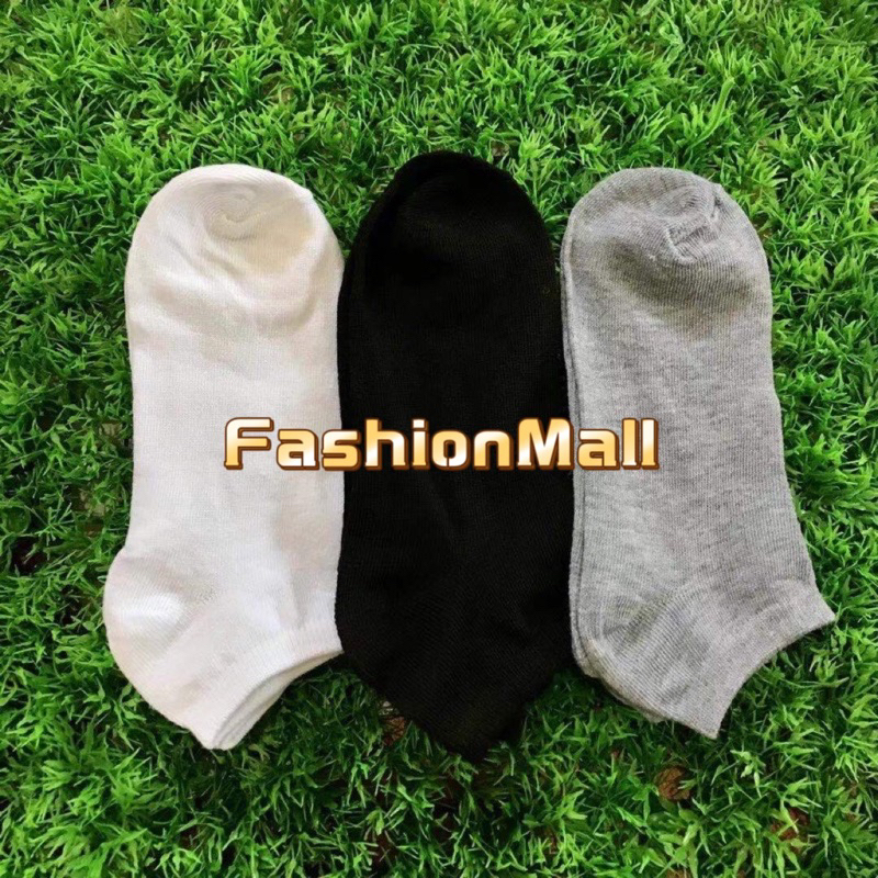 FM006 ข้อสั้น ถุงเท้างานไทย นักเรียน คุณภาพดี พร้อมส่ง🧦 ดำ ขาว เทา