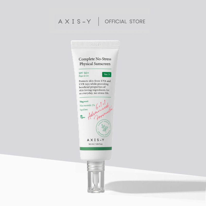 AXIS-Y Complete No-Stress Physical Sunscreen 50 ml คอมพลีท โนสเตรส ฟิสิคัล ซันสกรีน เอสพีเอฟ 50+ พีเอ++++