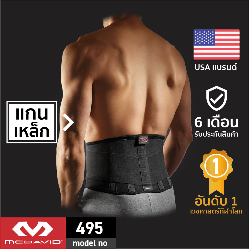 McDavid 495 |Official Shop| เข็มขัดพยุงหลังซัพพอร์ตสูง Back Support เสื้อพยุงหลัง ที่บล็อกหลัง ที่รัดหลัง ที่รัดเอว