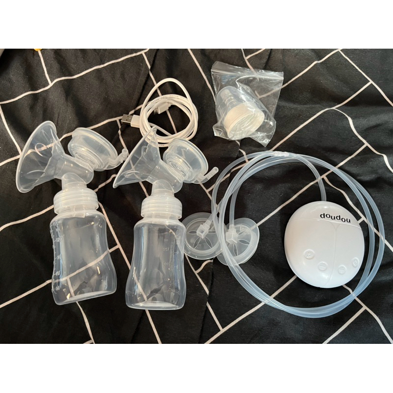doudou เครื่องปั๊มนมไฟฟ้าแบบคู่ ควบคุมการทำงานเพียงปุ่มเดียว กะทัดรัด สะดวกต่อการพกพา เสียงเงียบ ปั๊