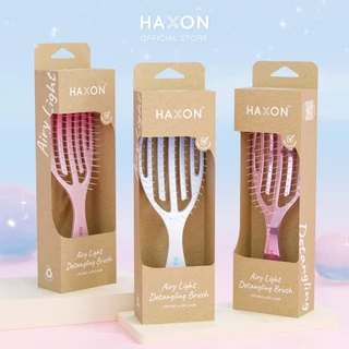 Haxon Airy Light Detangling Brush หวีแอร์รี่ หวีผมเปียกและแห้ง หวีไดร์ ทรงเว้าโค้ง ลดผมพันกัน น้ำหนักเบา