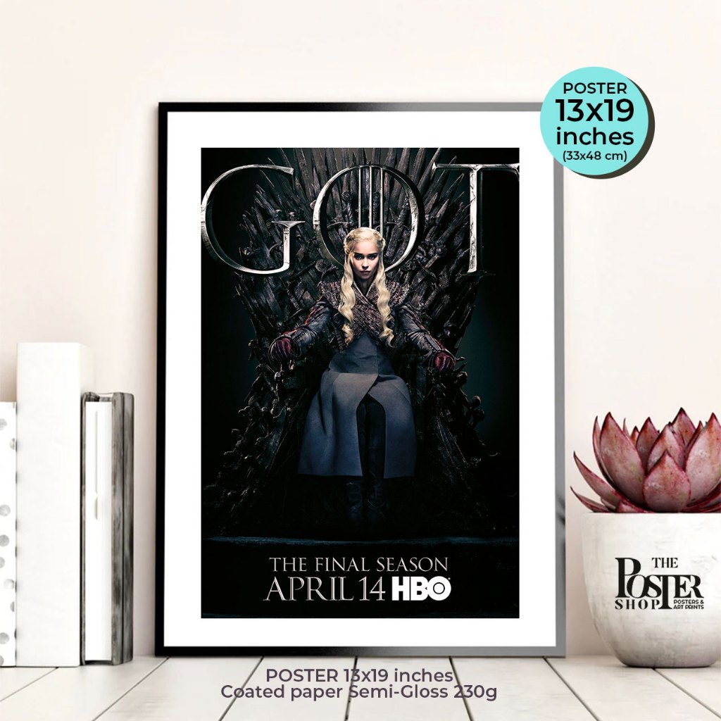 Game of Thrones Poster โปสเตอร์ มหาศึกชิงบัลลังก์ จากหนังสือสู่ตำนานซีรีส์ 8 SS ภาพขนาด 13x19 นิ้ว