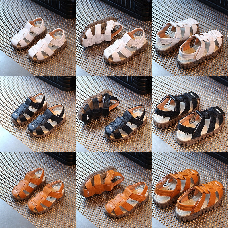 รองเท้าแตะชายหาดเวลโครสำหรับด็กวัยหัดเดินกันลื่นใส่สบาย ระบายอากาศดี