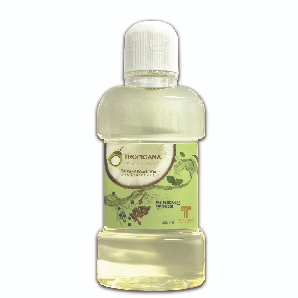 Tropicana Pulling Oil Mouth Wash น้ำมันมะพร้าวออร์แกนิกกลั้วปาก กลิ่น Essential Oil ขนาด 250 ml. 21811