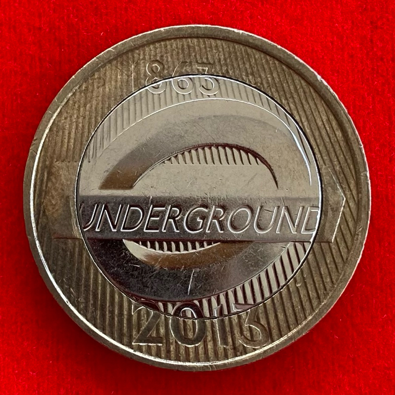 🇬🇧 เหรียญอังกฤษ United Kingdom 2 pounds ปี 2013 เหรียญที่ระลึก London Underground Emblem