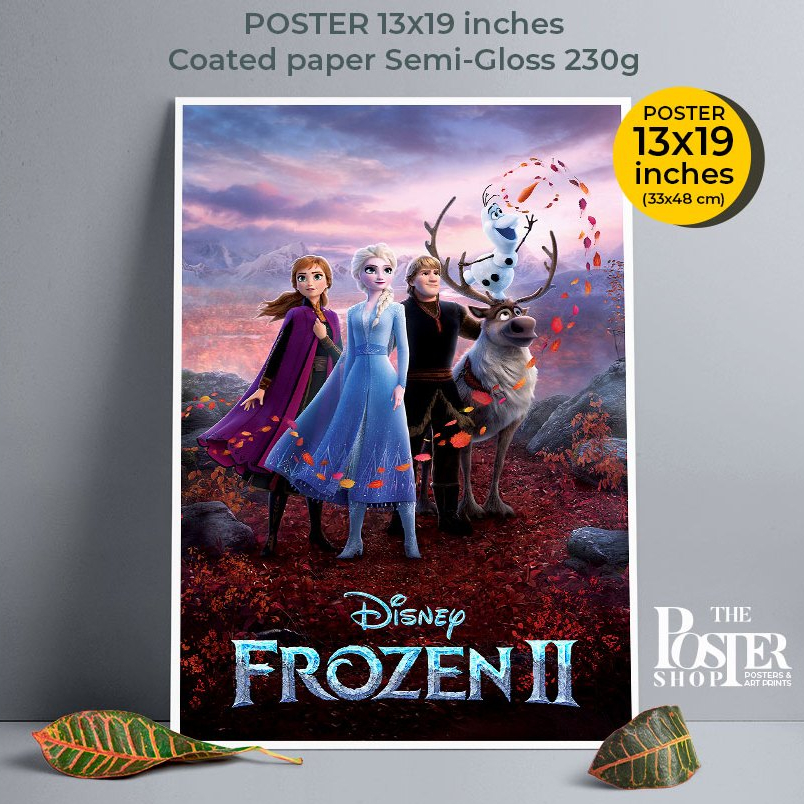 Frozen II Poster โปสเตอร์ผจญภัยแดนคำสาปราชินีหิมะ - โฟรเซน 2 ภาพขนาด 33X48 cm (ไม่มีกรอบรูป)