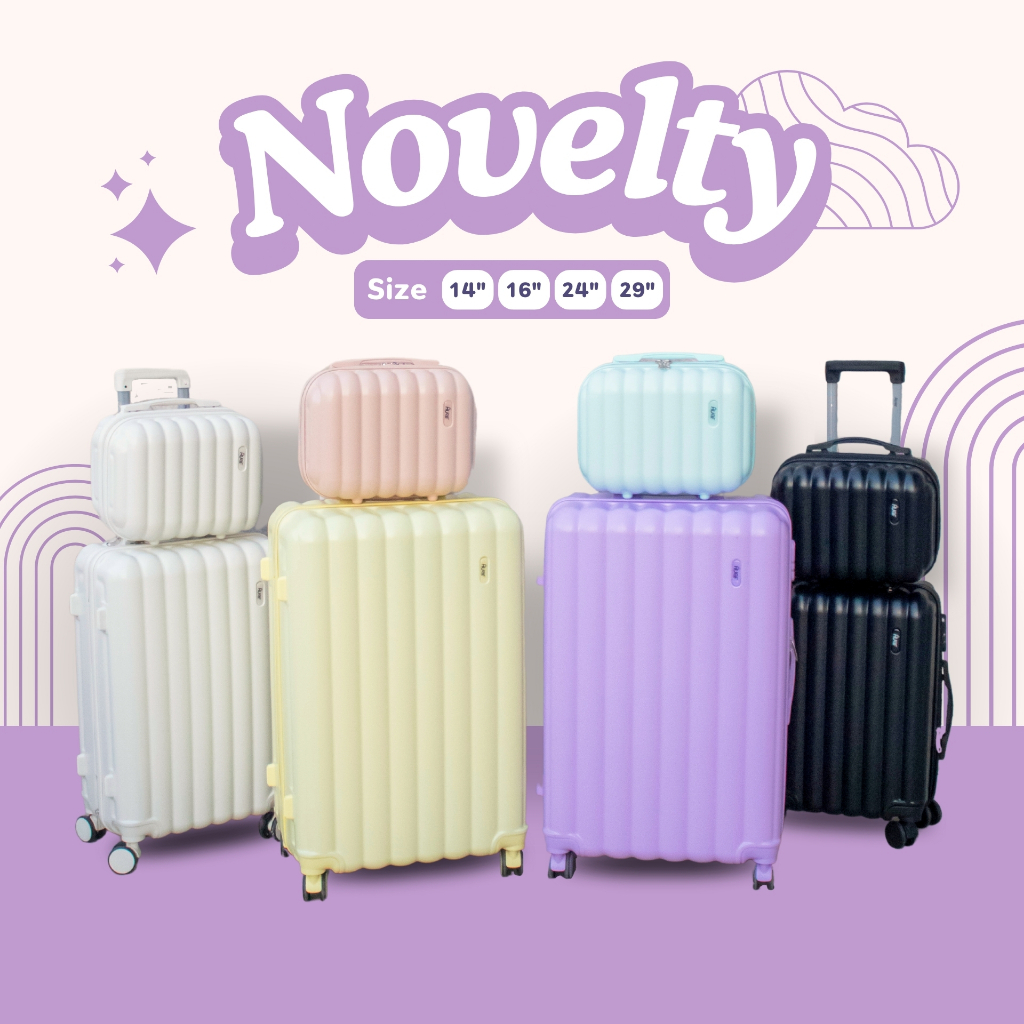 HUGE กระเป๋าเดินทาง รุ่น Novelty 6สี ขนาด 14 20 24 29 นิ้ว HUGE กระเป๋าเดินทางล้อลาก กระเป๋าเดินทางเฟรมซิป มีล้อลาก ทนทา