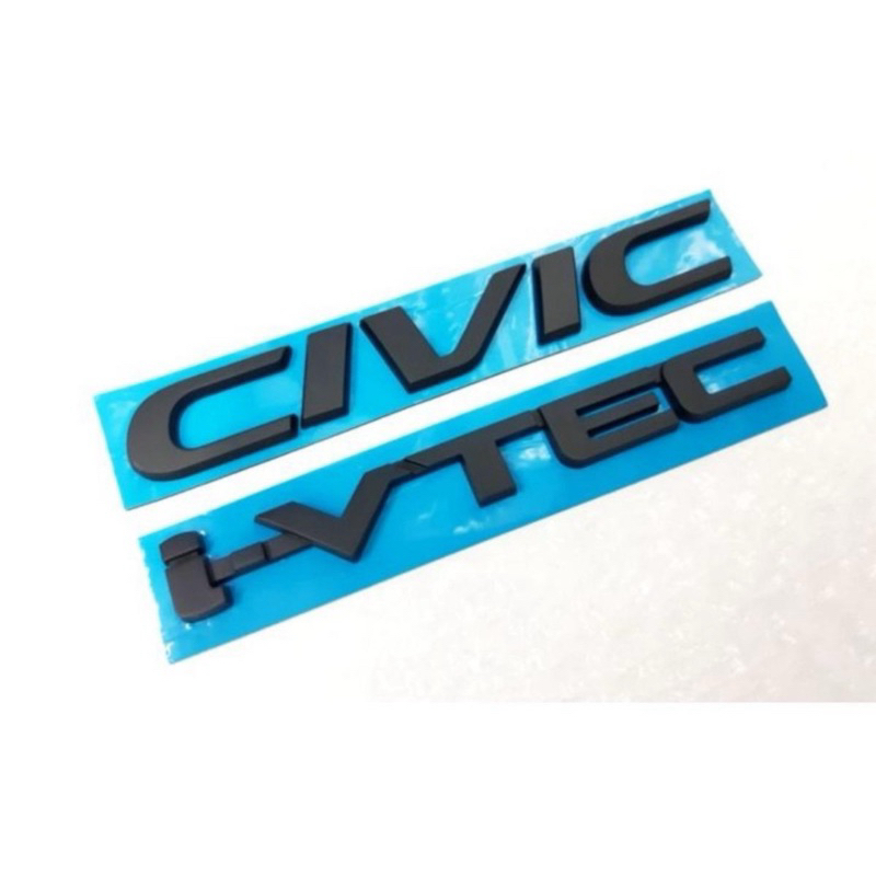 โลโก้ civic ivtec สีดำด้าน ชุด 2 ชิ้น สำหรับรุ่น FC FK