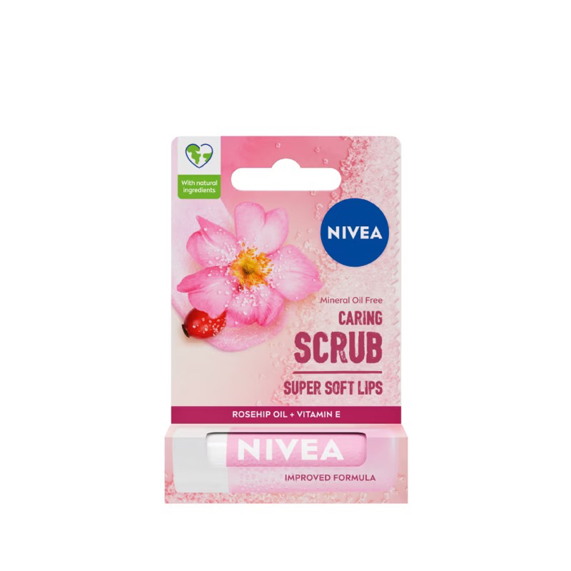 NIVEA Lip Rosehip Oil Caring & Aloe vera Lip Scrub 4.8g