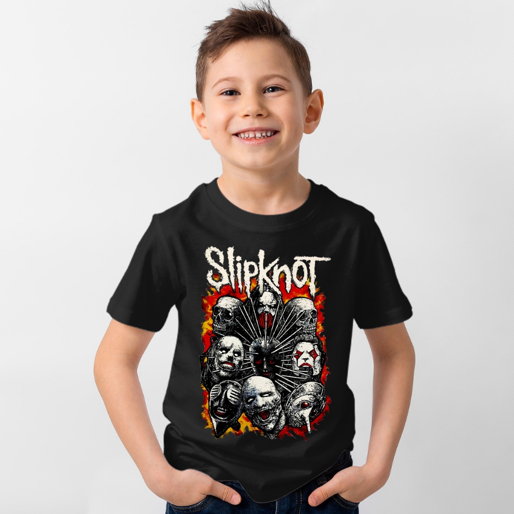 เสื้อยืดเด็ก เสื้อวง Slipknot คอกลม เสื้อเด็ก
