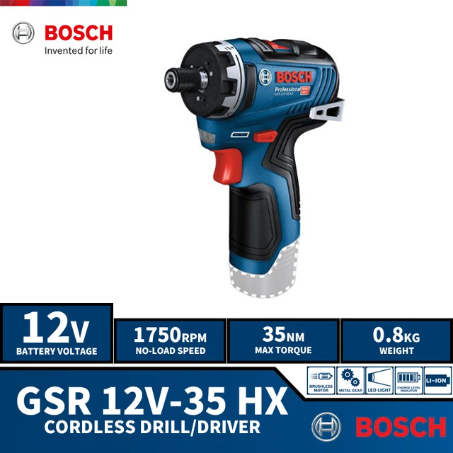 BOSCH สว่านไขควงไร้สาย บ๊อช รุ่น GSR 12V-35 HX PROFESSIONAL (เฉพาะตัวเปล่า)