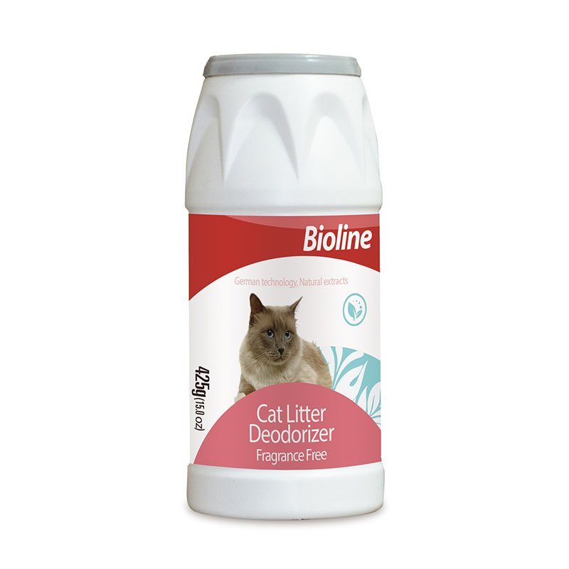 ผงโรยดับกลิ่นทราย ยืดอายุทรายแมว กำจัดกลิ่นเหม็นที่มาจากฉี่และอึของแมว Bioline Cat Litter Deodorizer