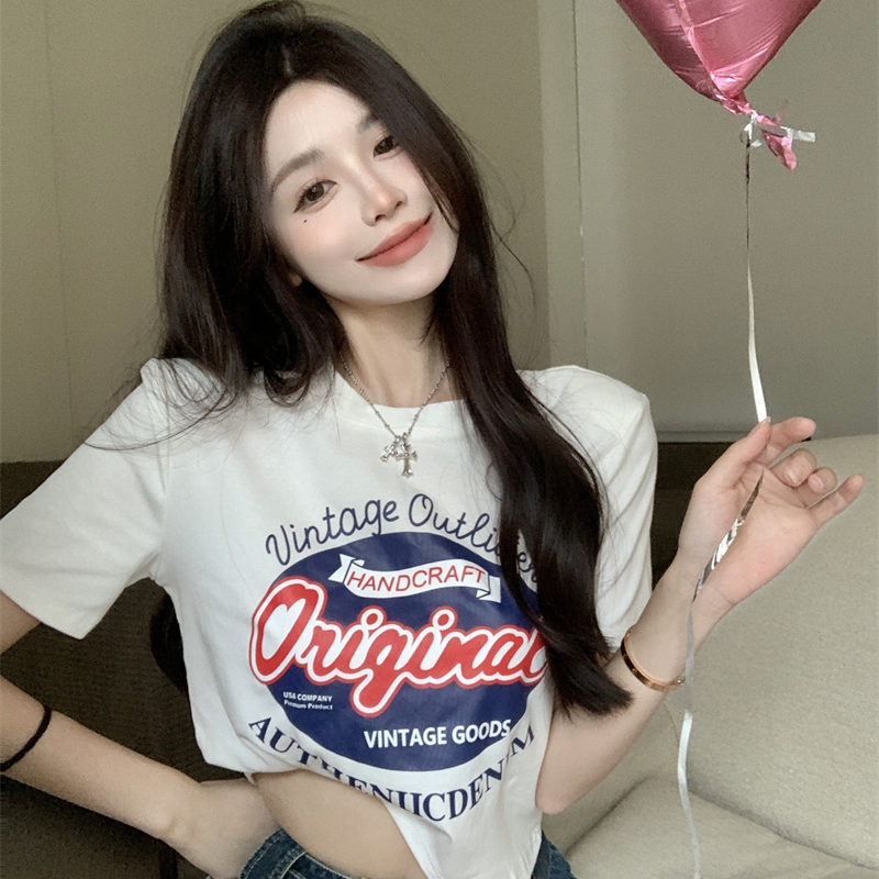 BOLIShop  เสื้อครอปท็อป y2k สงกรานต์ แฟชั่นผู้หญิง พิมพ์ลาย เตรียมส่งสินค้า