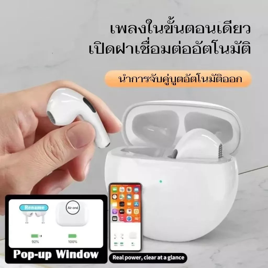 TWS หูฟัง Bluetooth ไร้สาย สัมผัสอัจฉริยะ สเตอริโอ thumbnail 5