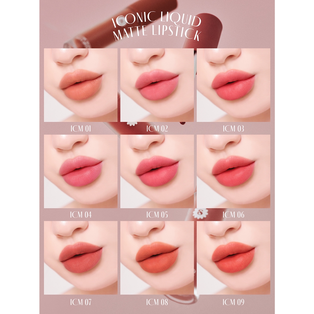 🟡 [EXP.01/2027] 🟡 ICONIC LIQUID MATTE LIPSTICK ไอคอนนิก ลิควิด แมตต์ ลิปสติก จิ้มจุ่ม ปริมาณสุทธิ 5g - 1