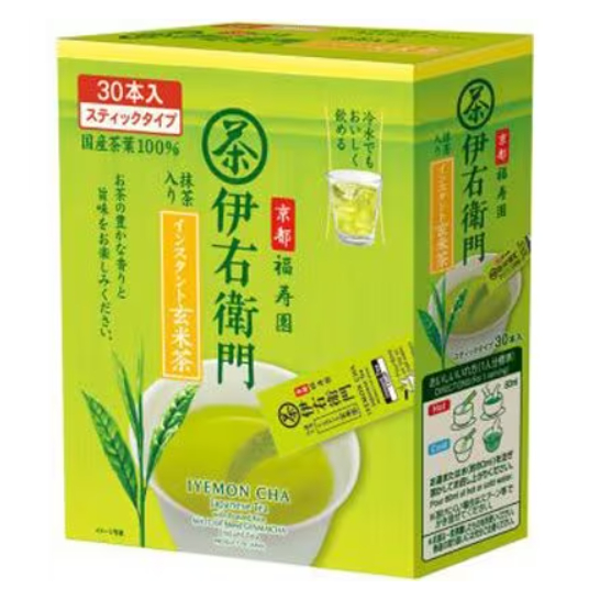 [Direct from Japan] IYEMON Cha Instant Tea Genmaicha Powder 0.8g × 30P Japan NEW