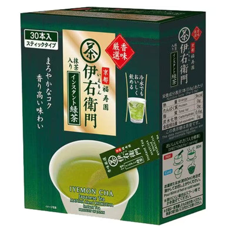 [Direct from Japan] IYEMON Cha Instant Tea Green Tea Carefully Selected Flavors Powder 0.8g × 30P Ja
