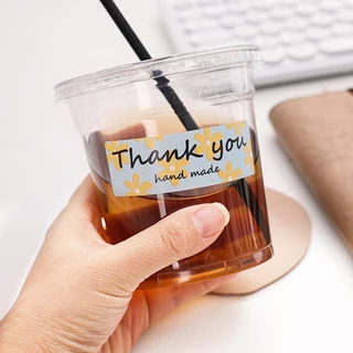 [พร้อมส่ง🇹🇭] สติ๊กเกอร์ Thank You (ม้วน120 ดวง) 7.6 x 2.5 ซม. มีให้เลือก 7 โทนสี