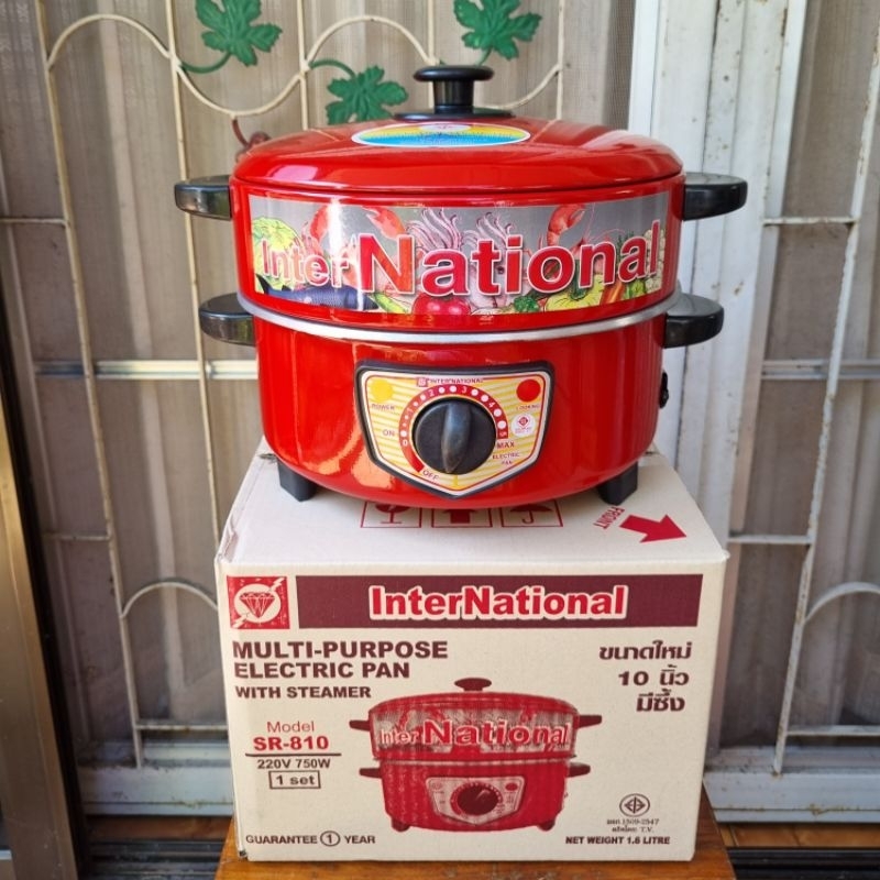 กระทะไฟฟ้า 10นิ้ว InterNational รุ่น SR-810 (มีซึ้ง)