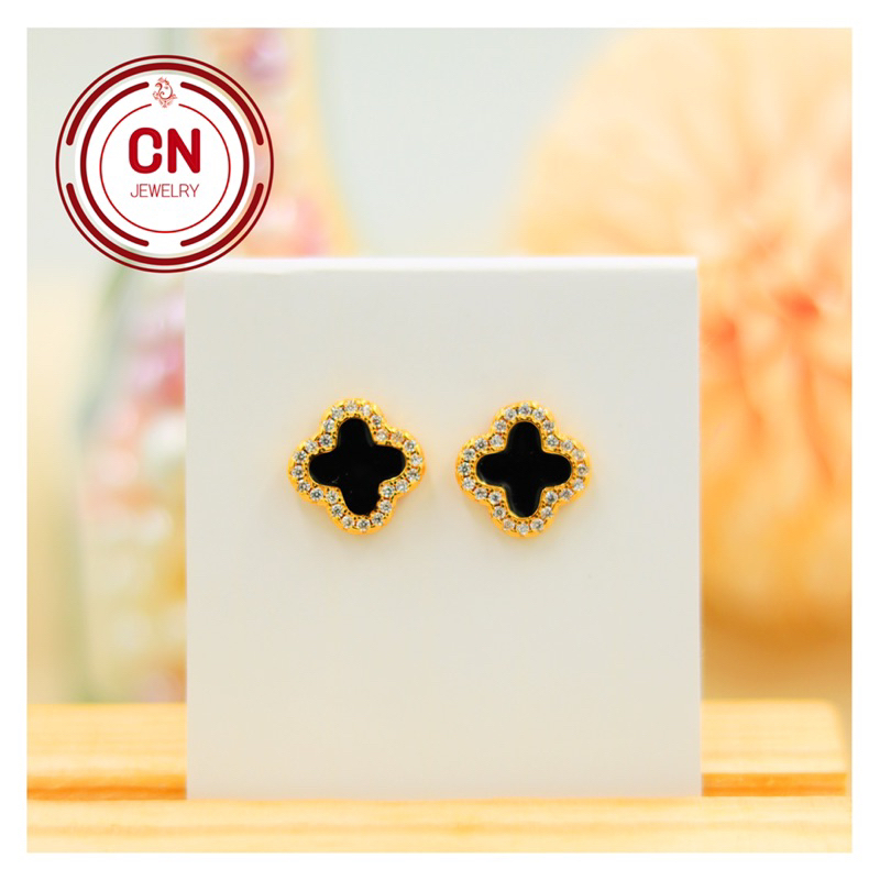 ต่างหูห่วงเพชร  ต่างหูชุดที่1 รุ่นขายดี 1คู่  CN Jewelry ตุ้มหู ต่างหูห่วงทอง ต่างหูแฟชั่น ต่างหูผู้หญิง