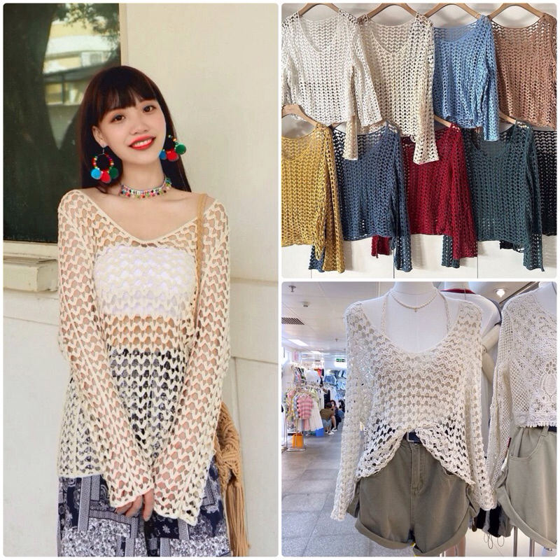 แบบสีเข้าใหม่ เสื้อคลุมลูกไม้ลายหัวใจ มีทั้งแบบเสื้อ และมินิเดรส มีบริการเก็บปลายทาง