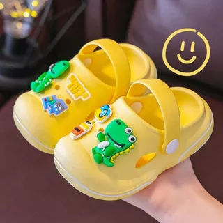 พร้อมส่งในไทย ** รองเท้ารัดส้นเด็ก รองเท้าแตะเด็กหัวโต แต่งการ์ตูนไดโนเสาร์น่ารัก รองเท้าลำลองเด็ก ยางนิ่ม มีกันลื่น